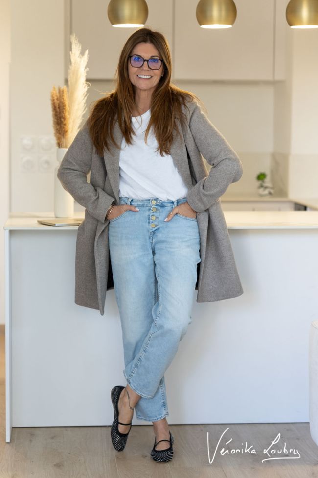 James 400/60 girlfriend by Véronika Loubry jeans taille haute bleu N°5