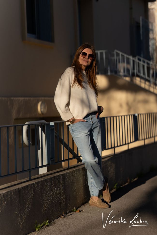 James 400/60 girlfriend by Véronika Loubry jeans taille haute bleu N°5