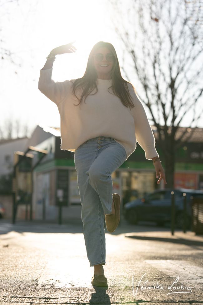 James 400/60 girlfriend by Véronika Loubry jeans taille haute bleu N°5