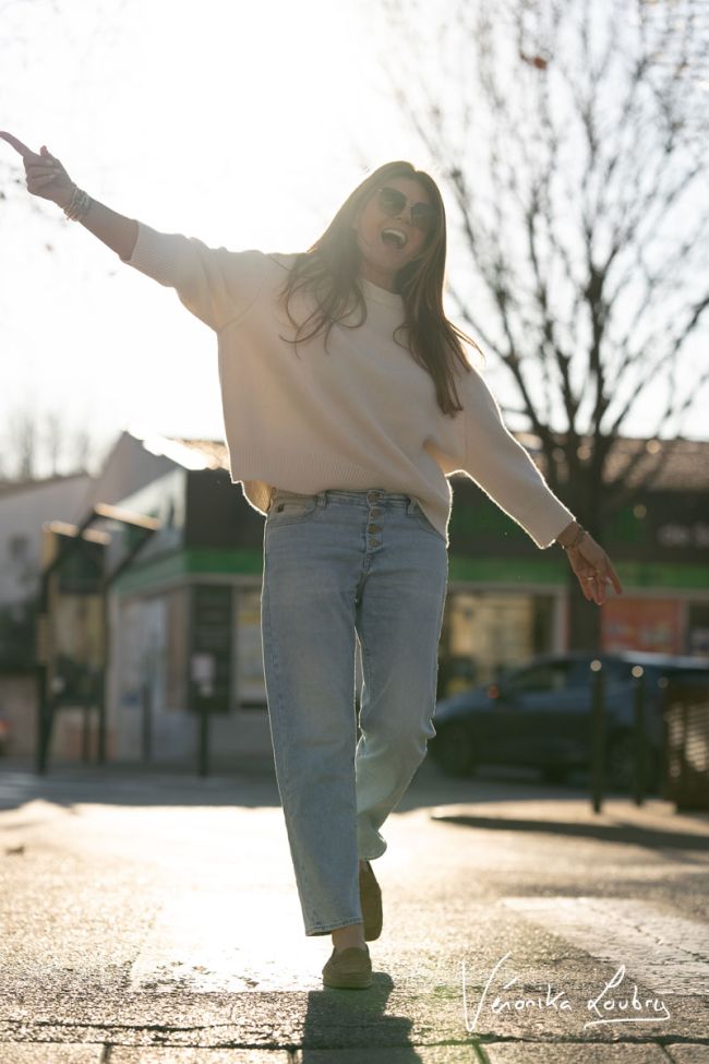 James 400/60 girlfriend by Véronika Loubry jeans taille haute bleu N°5