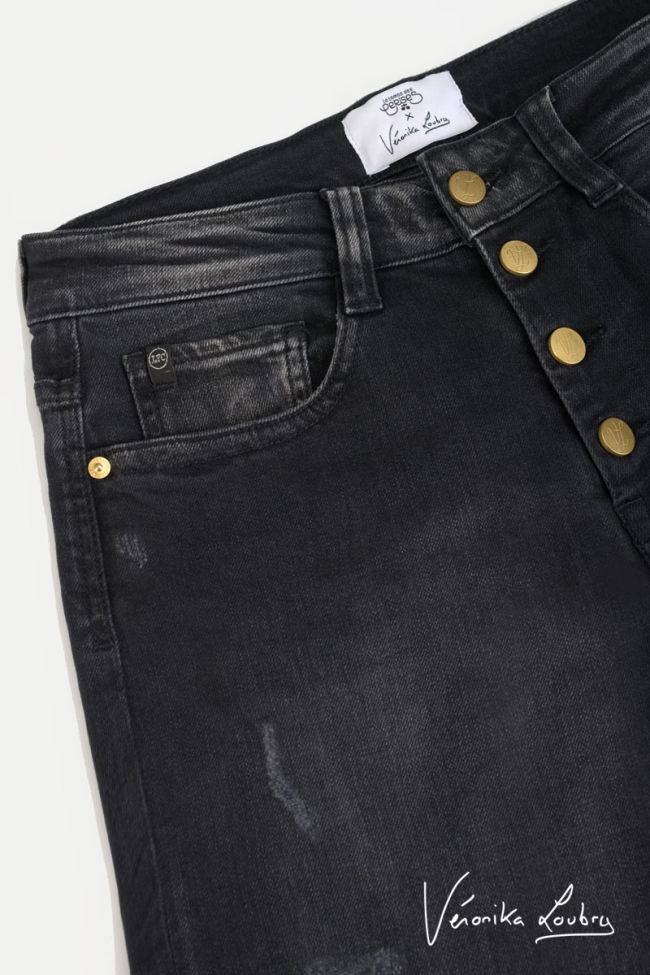 James 400/60 girlfriend by Véronika Loubry jeans destroy taille haute noir