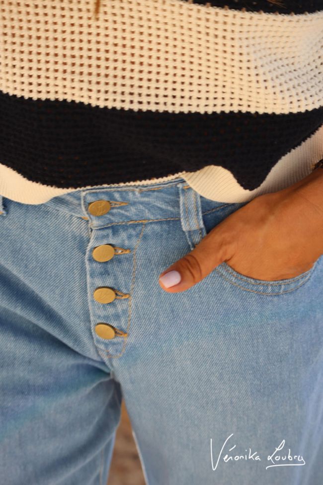 James 400/60 girlfriend by Véronika Loubry jeans taille haute en tencel bleu