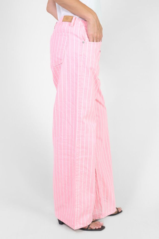 Jeans wide leg Lauryn rose à rayures
