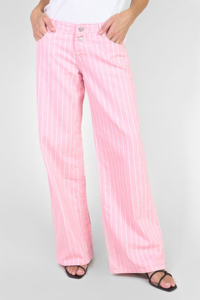 Jeans wide leg Lauryn rose à rayures