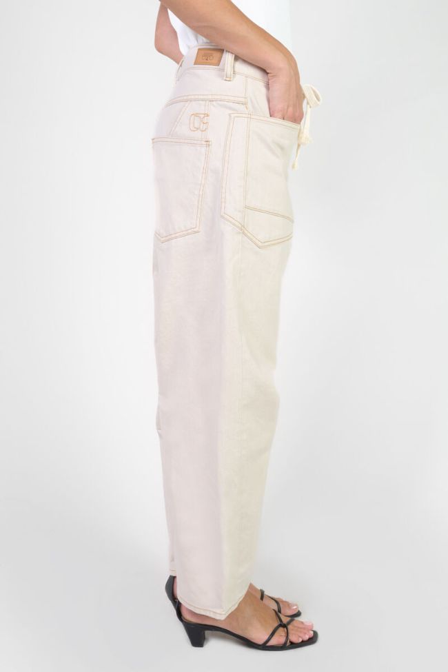 Jeans balloon Madie taille haute écru