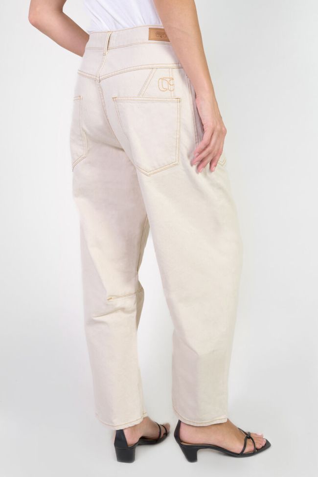 Jeans balloon Madie taille haute écru