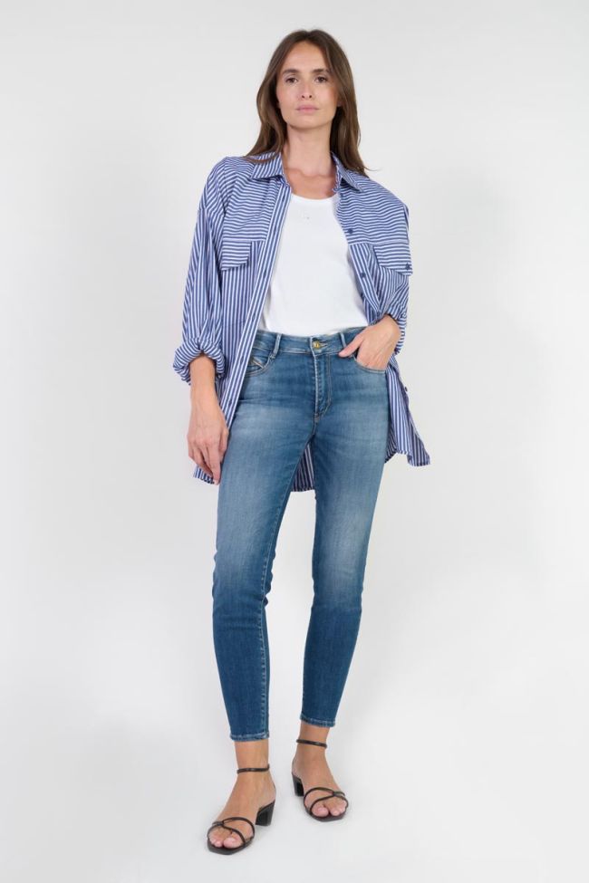 Jeans pulp slim Pefki taille haute 7/8ème bleu N°3