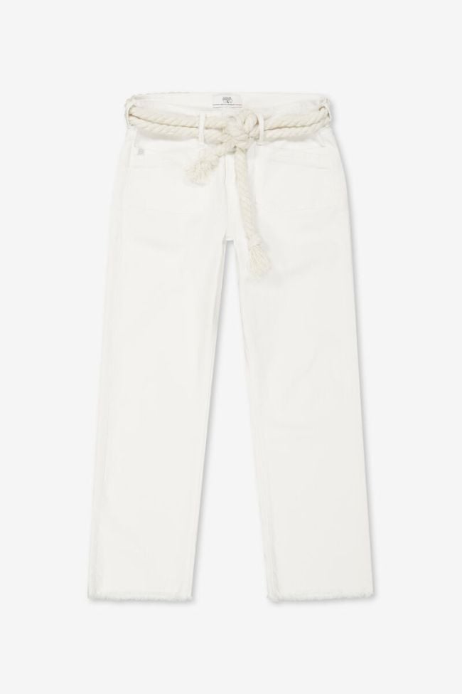 Jeans Priska taille haute 7/8ème blanc