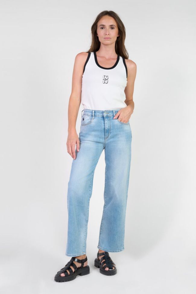 Jeans pulp wide leg taille haute 7/8ème bleu N°4