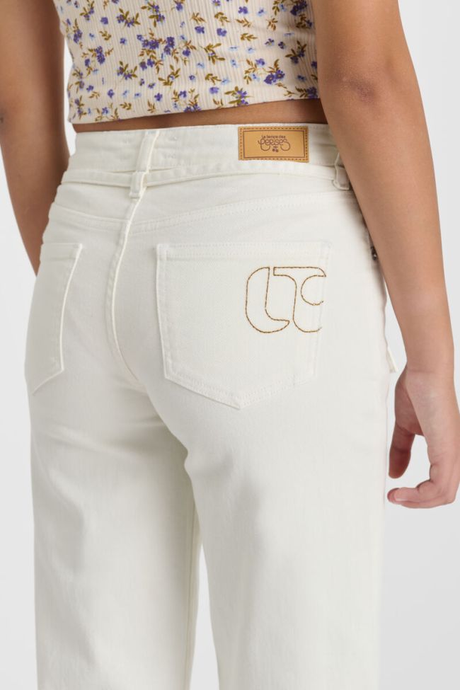 Jeans Alexgi wide leg taille haute blanc