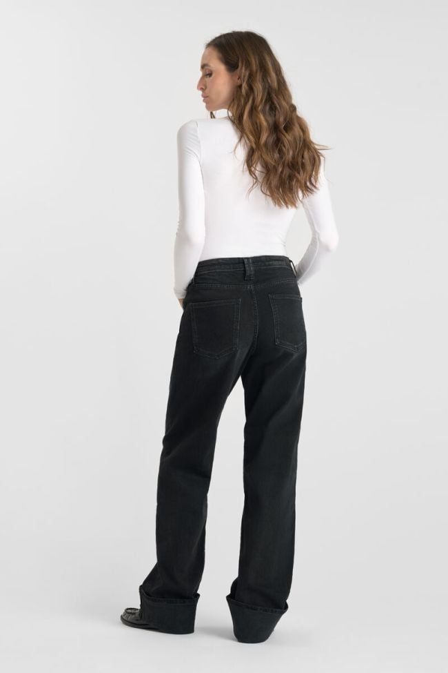 Jeans 400/28 loose Revers taille haute noir N°1