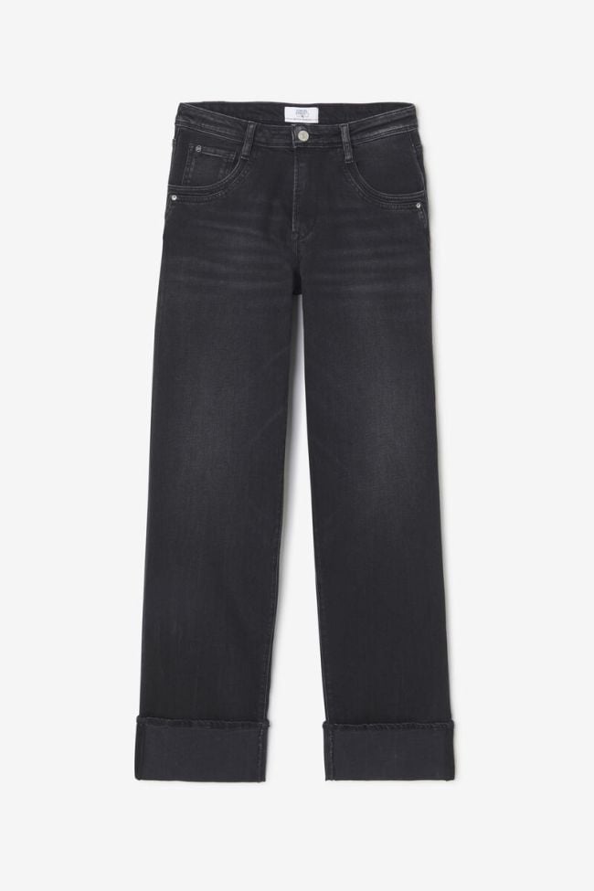 Jeans 400/28 loose Revers taille haute noir N°1