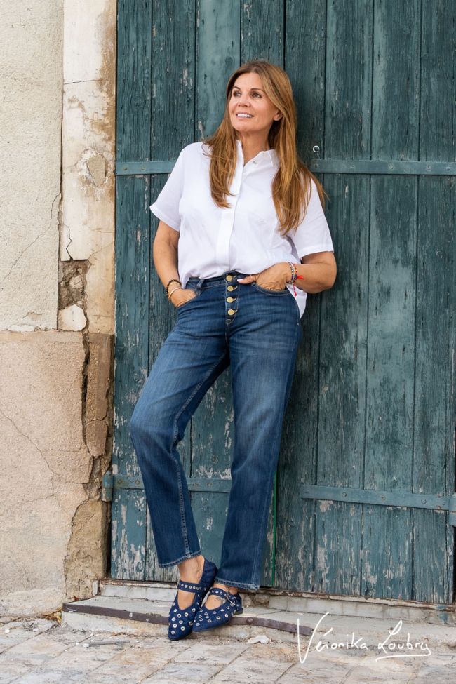 James 400/60 girlfriend by Véronika Loubry jeans taille haute bleu N°2