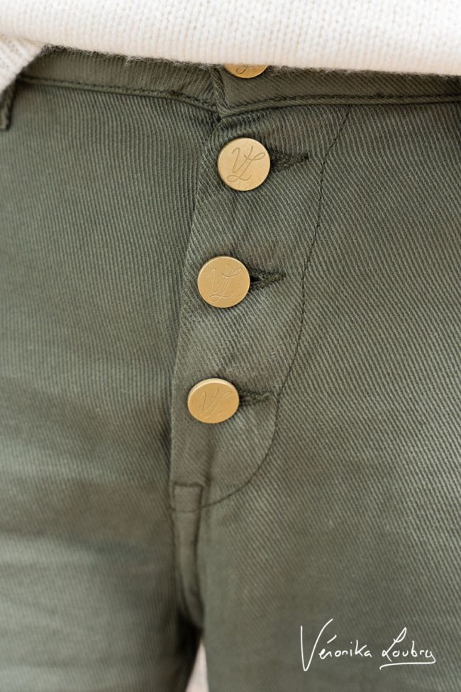 James 400/60 girlfriend by Véronika Loubry jeans taille haute en tencel kaki