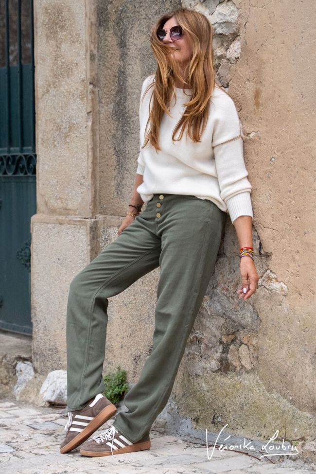 James 400/60 girlfriend by Véronika Loubry jeans taille haute en tencel kaki