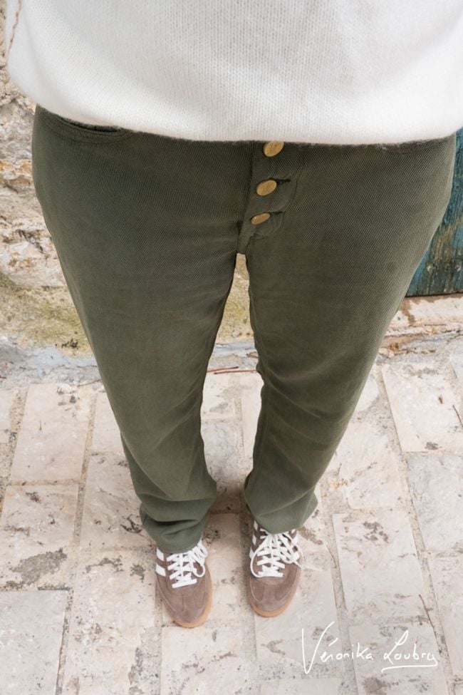 James 400/60 girlfriend by Véronika Loubry jeans taille haute en tencel kaki