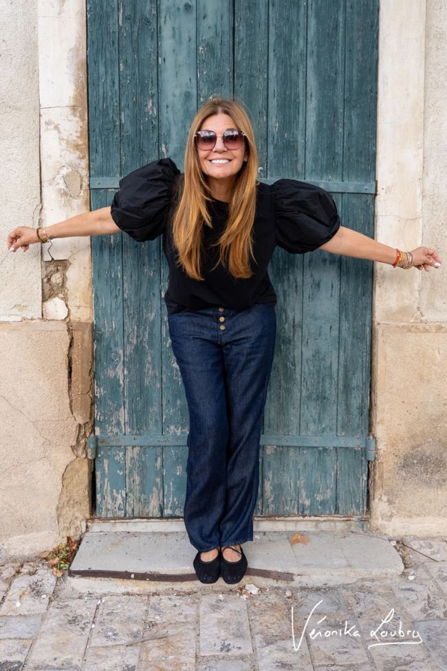 James 400/60 girlfriend by Véronika Loubry jeans taille haute en tencel bleu foncé