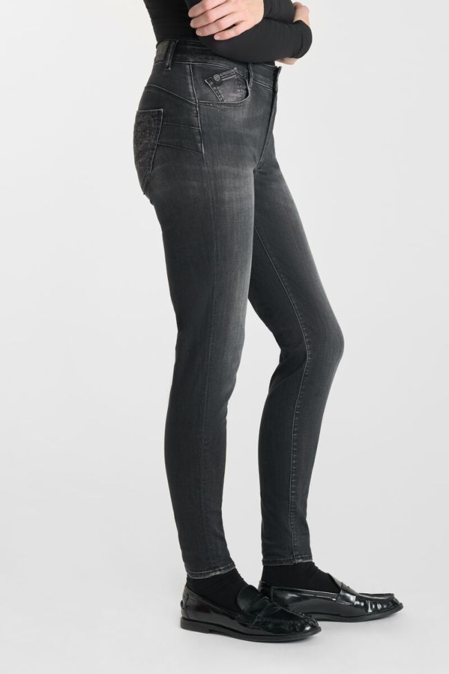 Jeans pulp slim Ole taille haute 7/8ème noir N°1