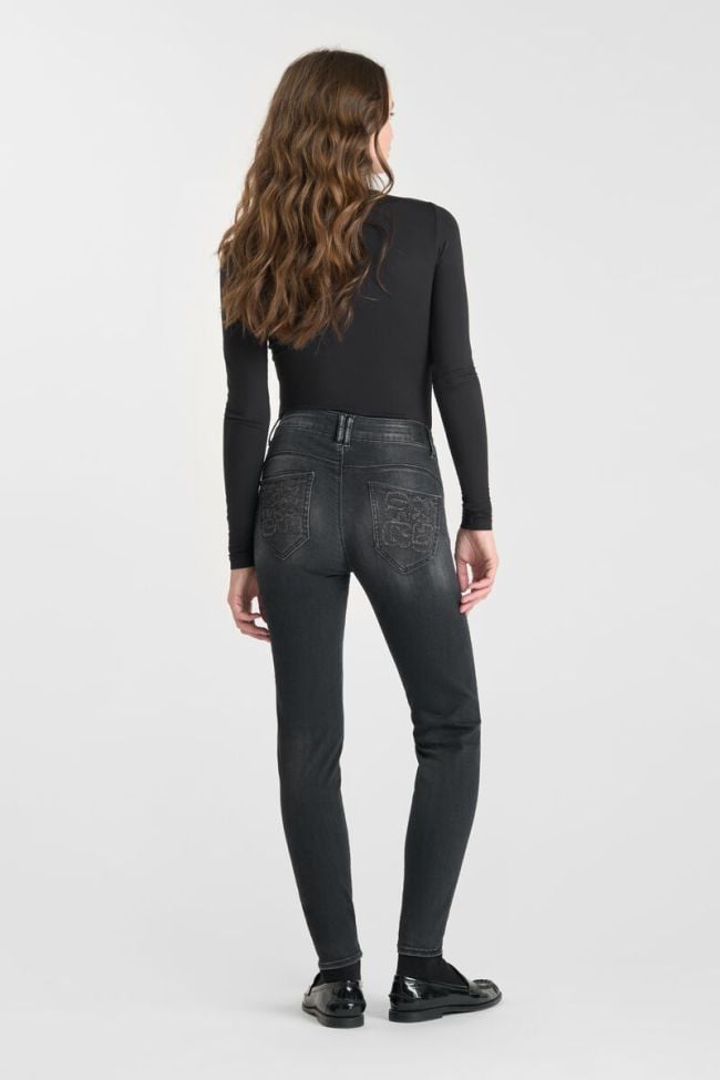 Jeans pulp slim Ole taille haute 7/8ème noir N°1