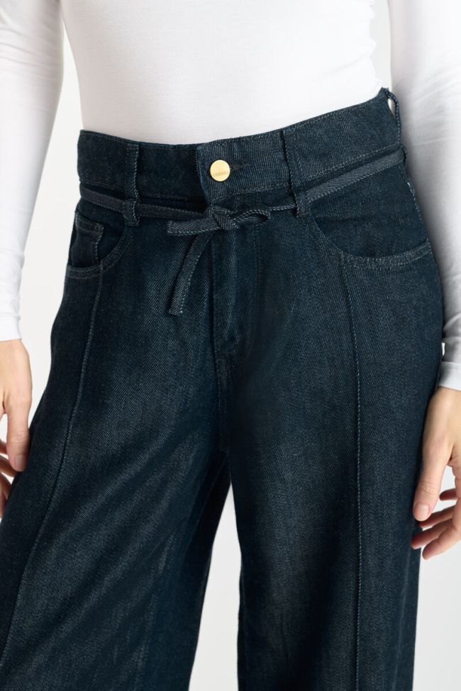 Jeans wide leg Scotty taille haute tencel bleu