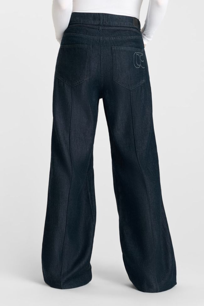 Jeans wide leg Scotty taille haute tencel bleu