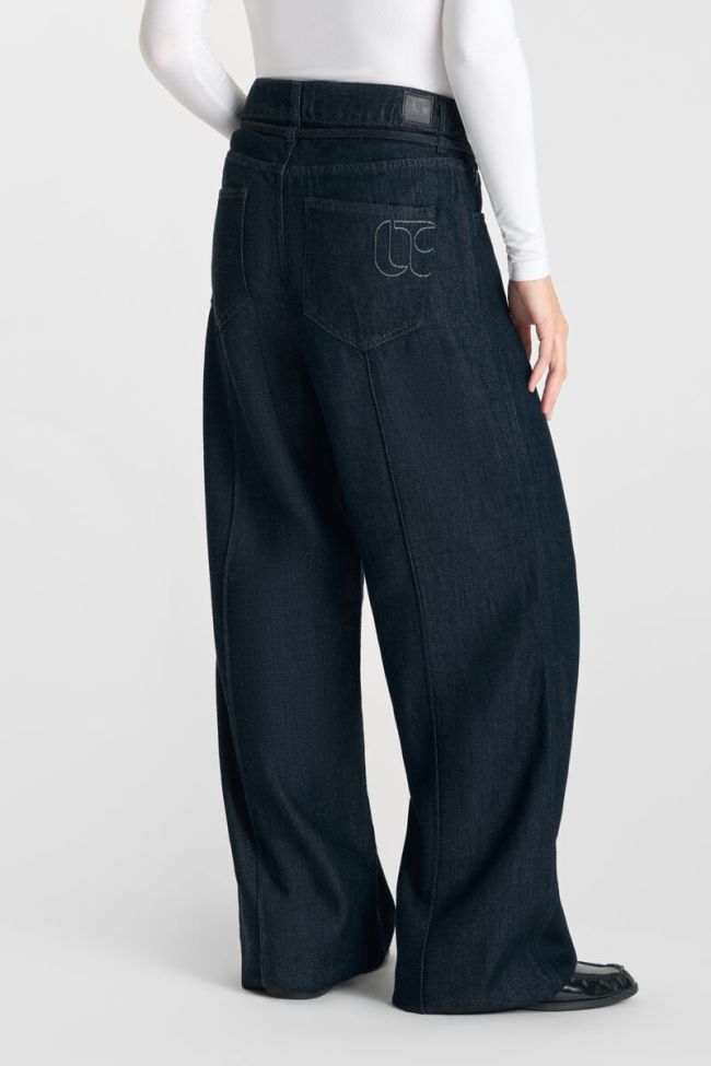Jeans wide leg Scotty taille haute tencel bleu