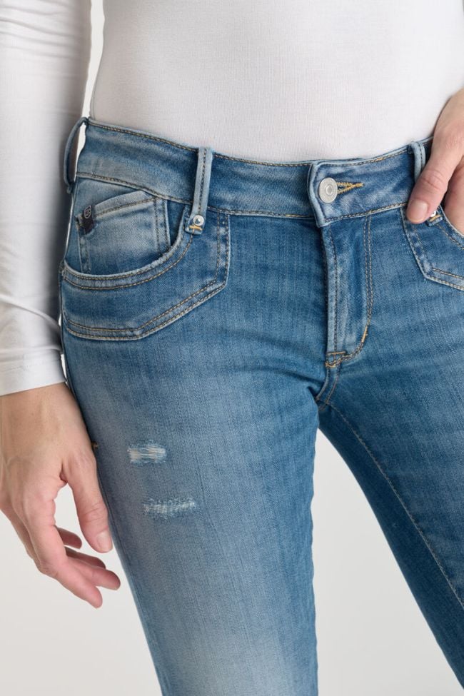 Jeans pulp slim Yulo 7/8ème destroy bleu N°3