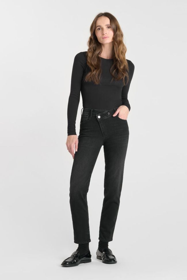 Jeans pulp regular Zep taille haute 7/8ème noir N°1