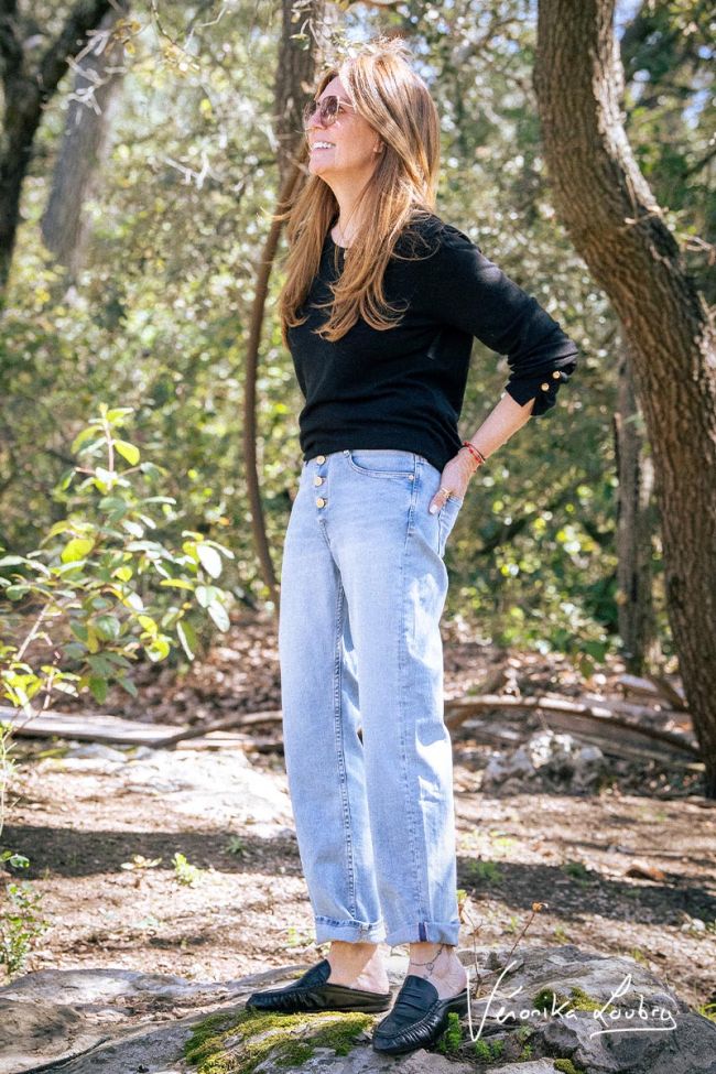 James 400/60 girlfriend by Véronika Loubry jeans taille haute bleu N°5