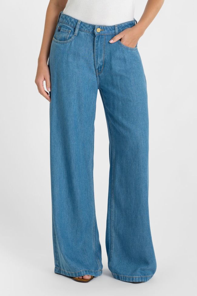 Jeans wide leg Zazou tencel bleu