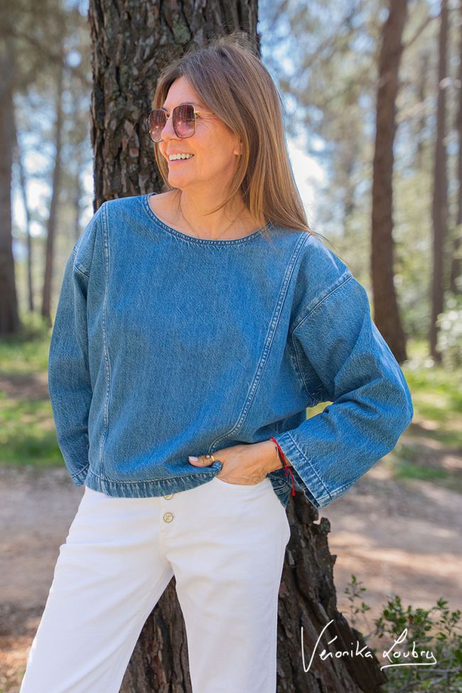 Top en jeans Flore by Véronika Loubry