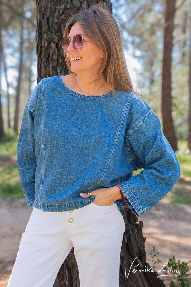 Top en jeans Flore by Véronika Loubry