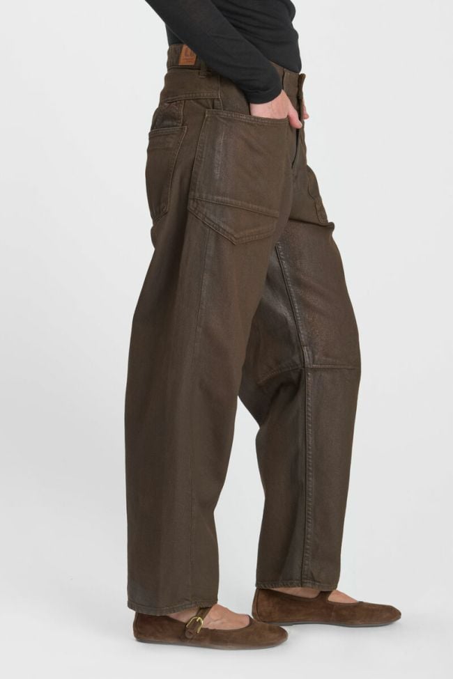 Jeans balloon Madie marron enduit