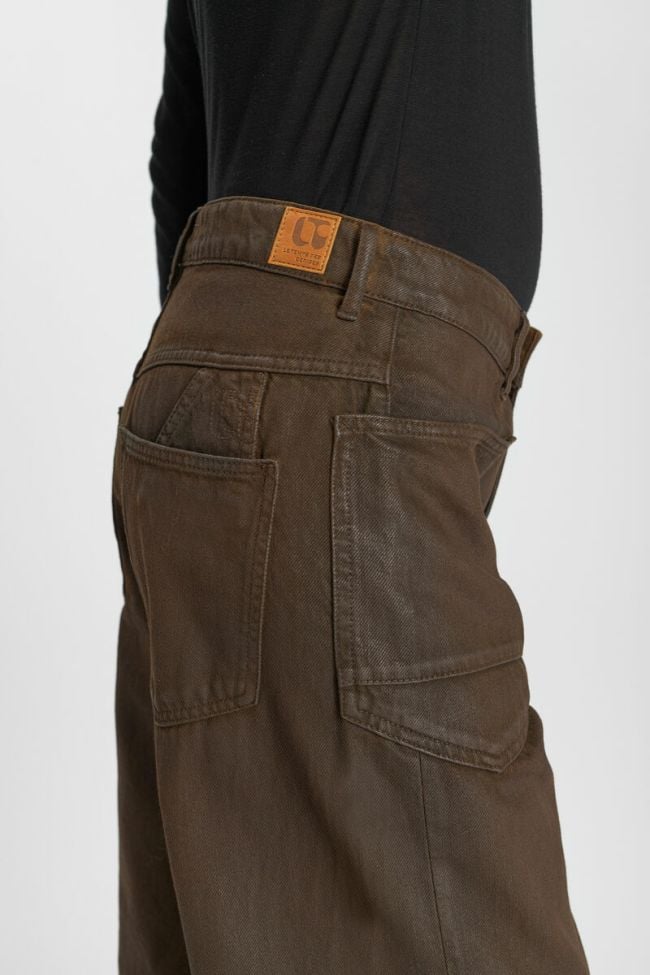 Jeans balloon Madie marron enduit