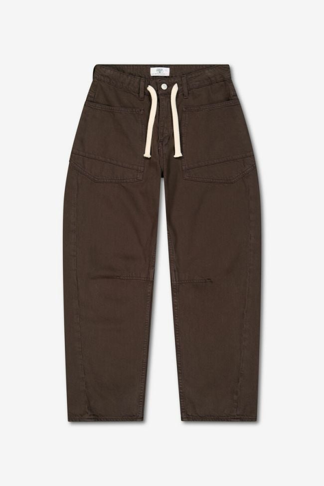 Jeans balloon Madie marron enduit