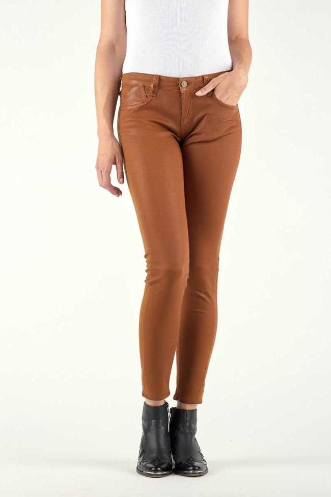 Jeans 300/16 Slim Effet Cuir Cognac
