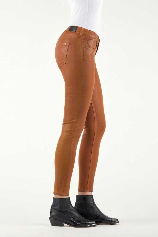 Jeans 300/16 Slim Effet Cuir Cognac