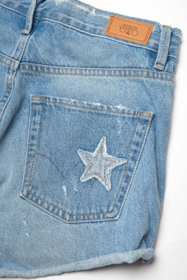 Short Bastille en jeans bleu