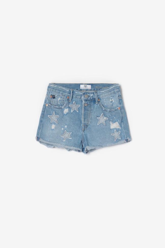 Short Bastille en jeans bleu