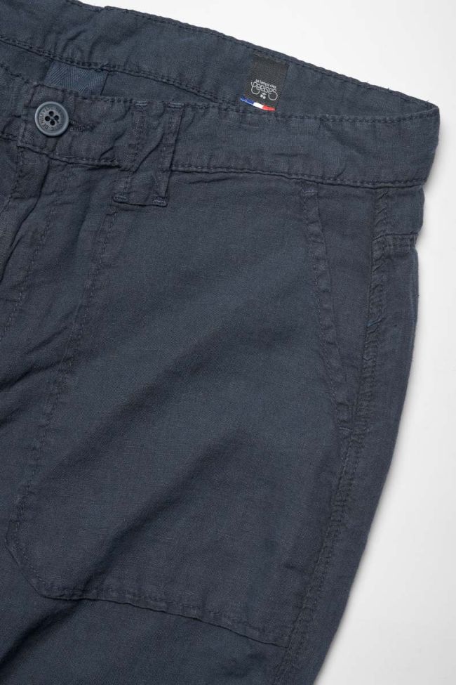 Pantalon Nesrone en lin bleu marine