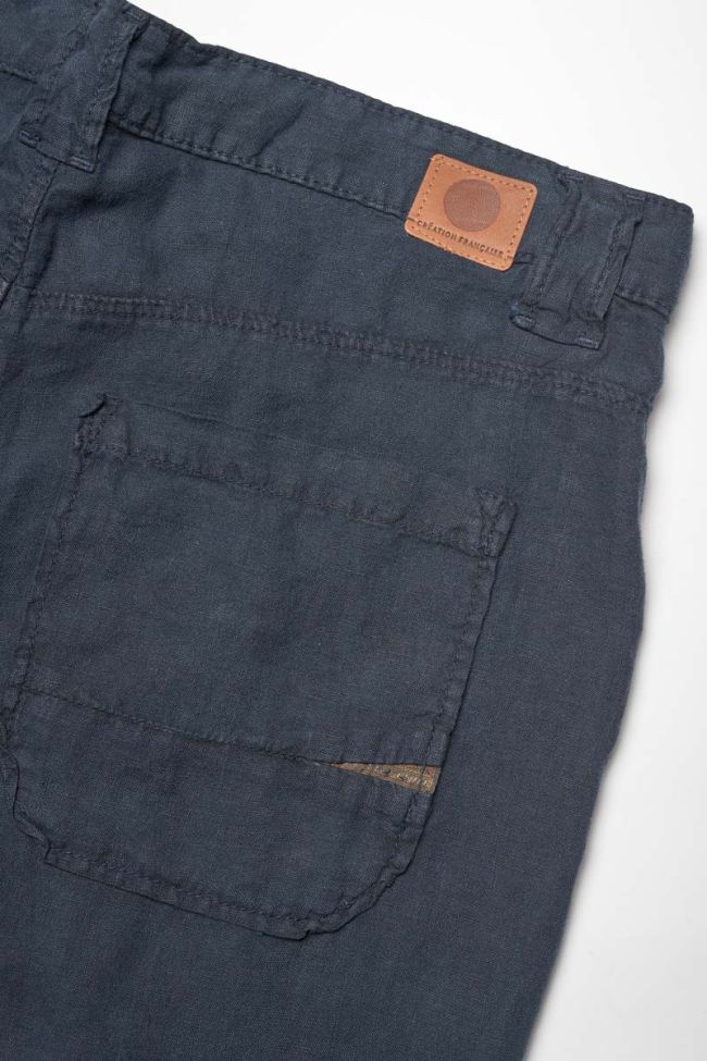 Pantalon Nesrone en lin bleu marine