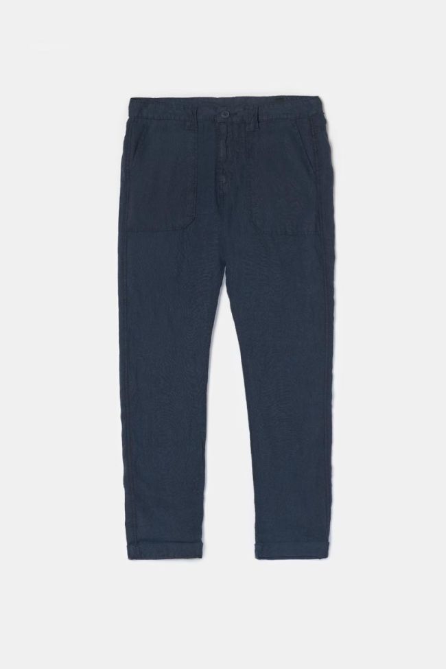 Pantalon Nesrone en lin bleu marine