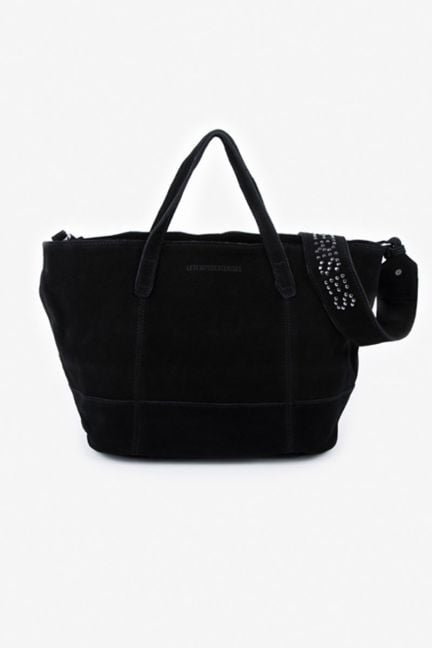 Sac Astier en cuir suède noir