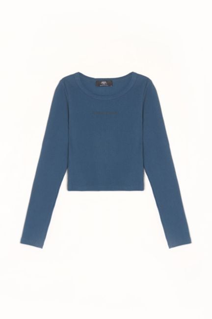 Crop top Virginia bleu canard