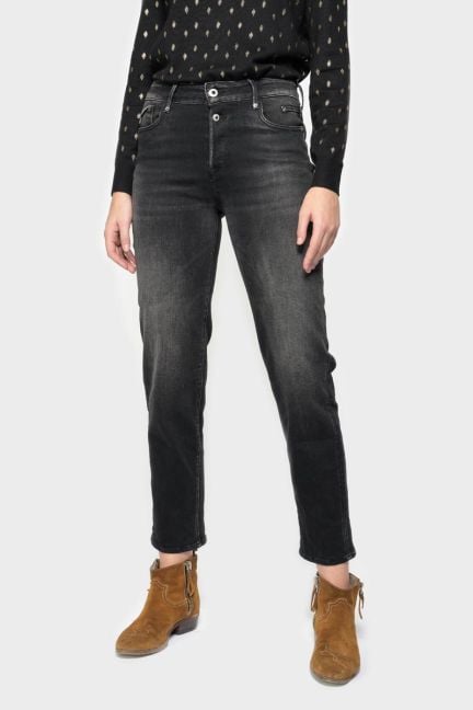 Jeans 400/18 mom Basic taille haute 7/8ème noir N°1