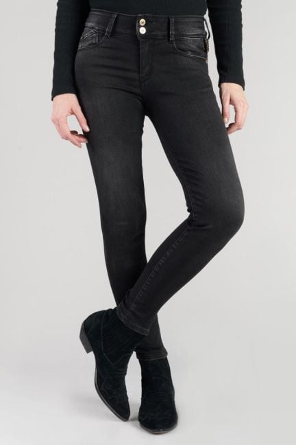 Jeans ultra pulp slim Bari taille haute 7/8ème noir N°1