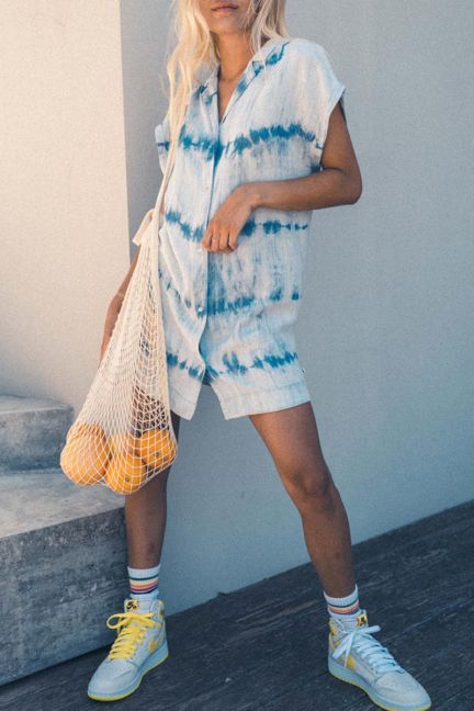Robe Nikosgi tie and dye bleu