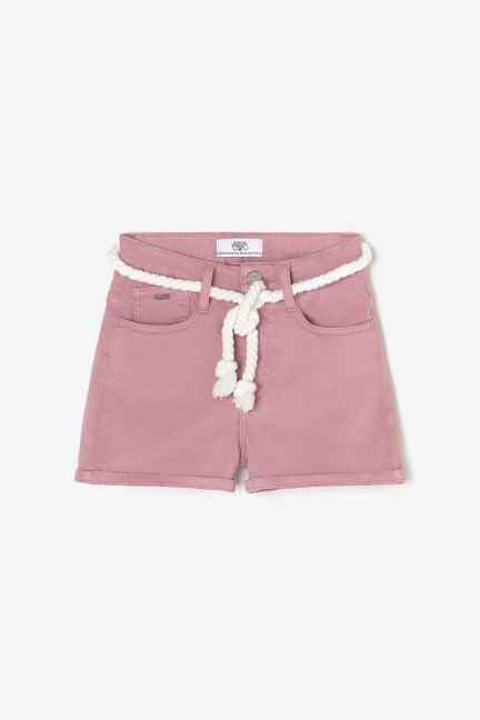Short Tiko taille haute rose poudré