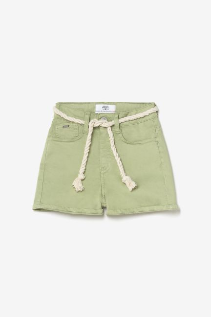 Short Tiko taille haute vert amande