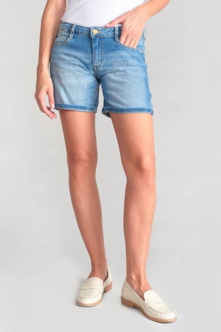 Short Janka en jeans bleu délavé